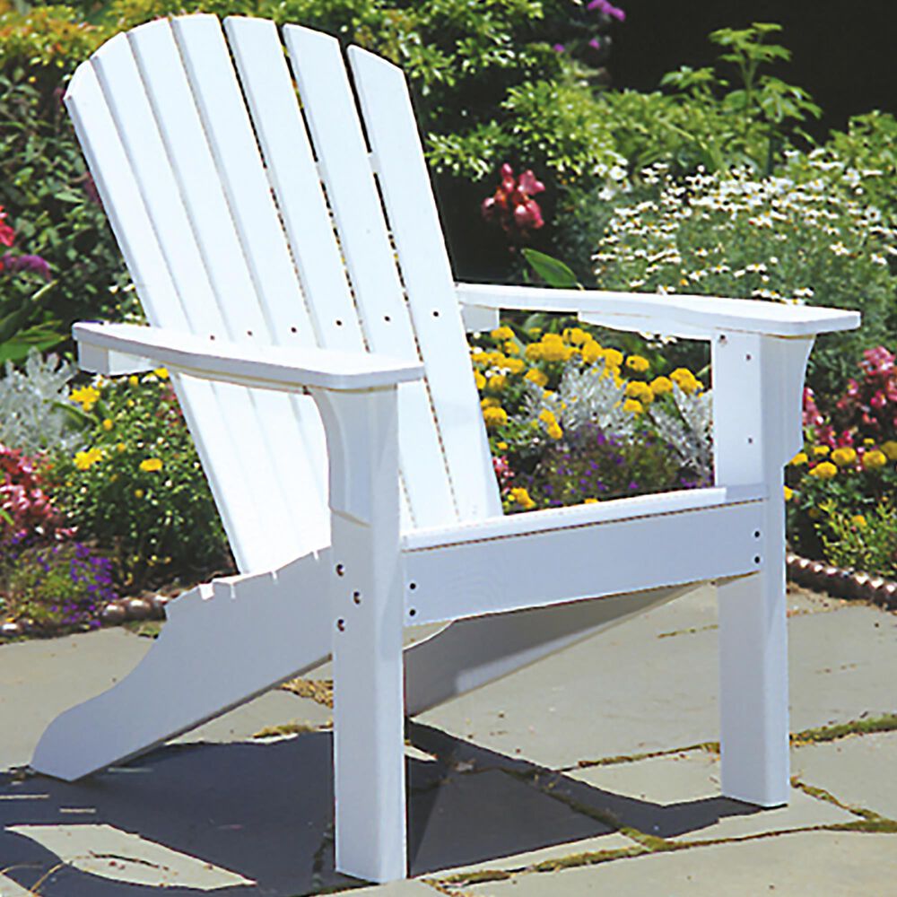 Oceanside Shell Back Adirondack Chair in White, , large