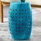 Hearth and Haven Lilac Outdoor Metal Side Table with Cylindrical Design in Blue, , large