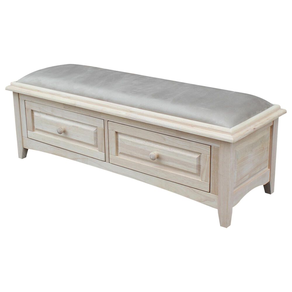 International Concepts Storage Bench in Unfinished, , large