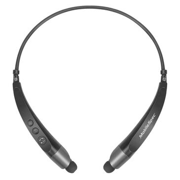 MobileSpec Stereo Bluetooth Wireless Neck Headphones in Black, , large