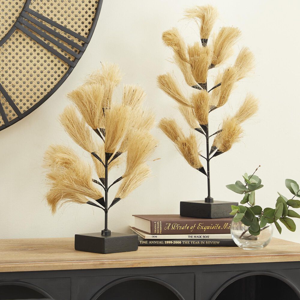 Maple and Jade Coastal Wood Sculptures in Black and Brown &#40;Set of 2&#41;, , large