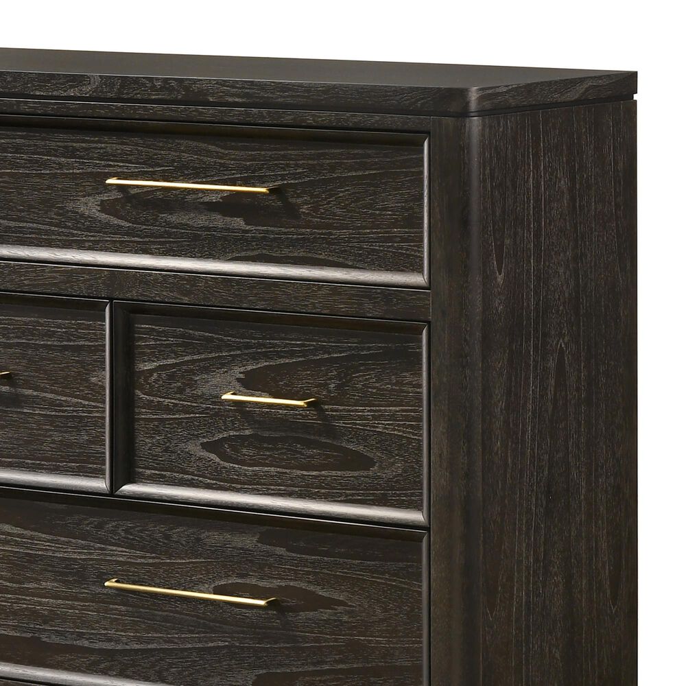 Crown Mark Ethel 5 Piece King Bedroom Set in Dark Brown, , large