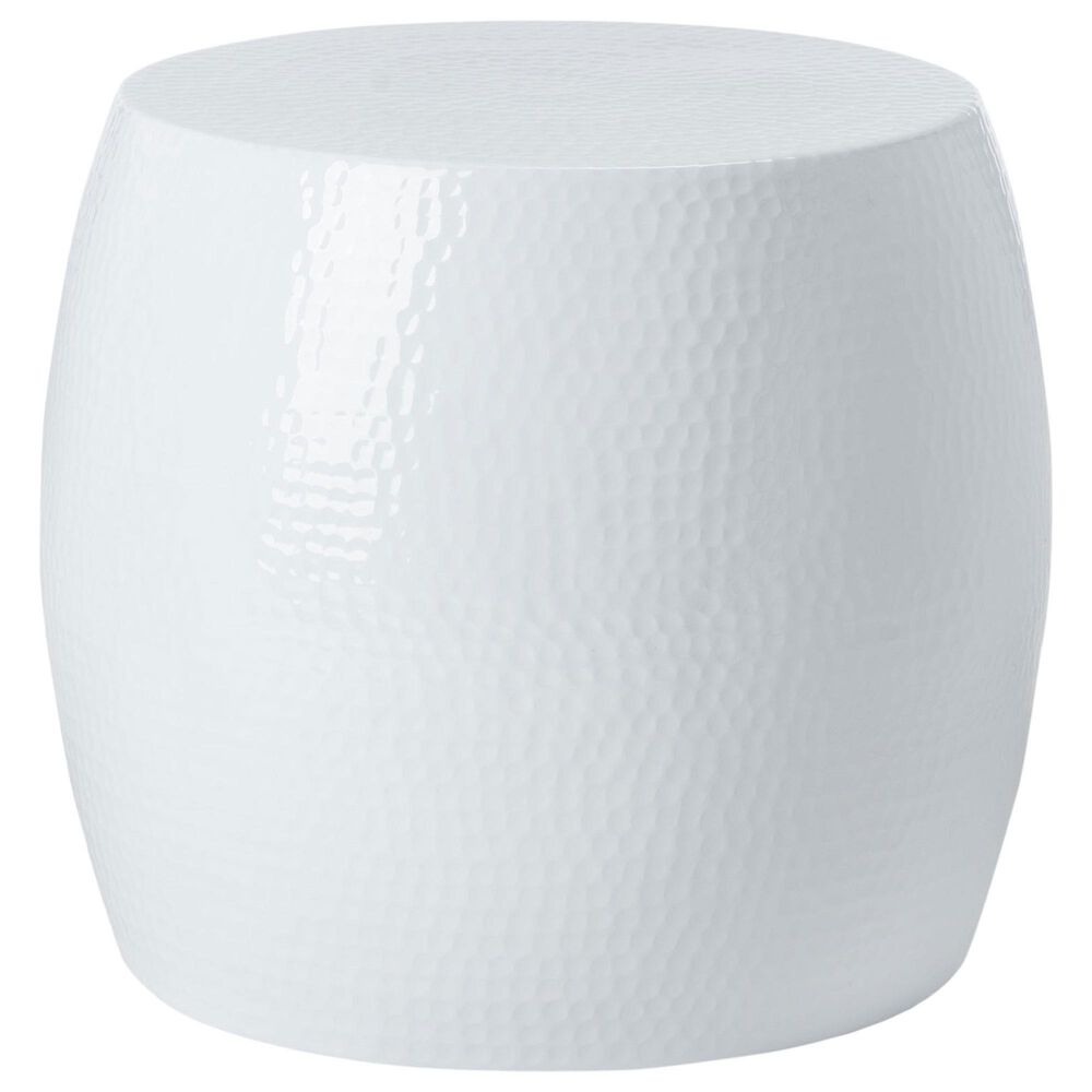 Safavieh Vanadium Hammered Stool in White, , large