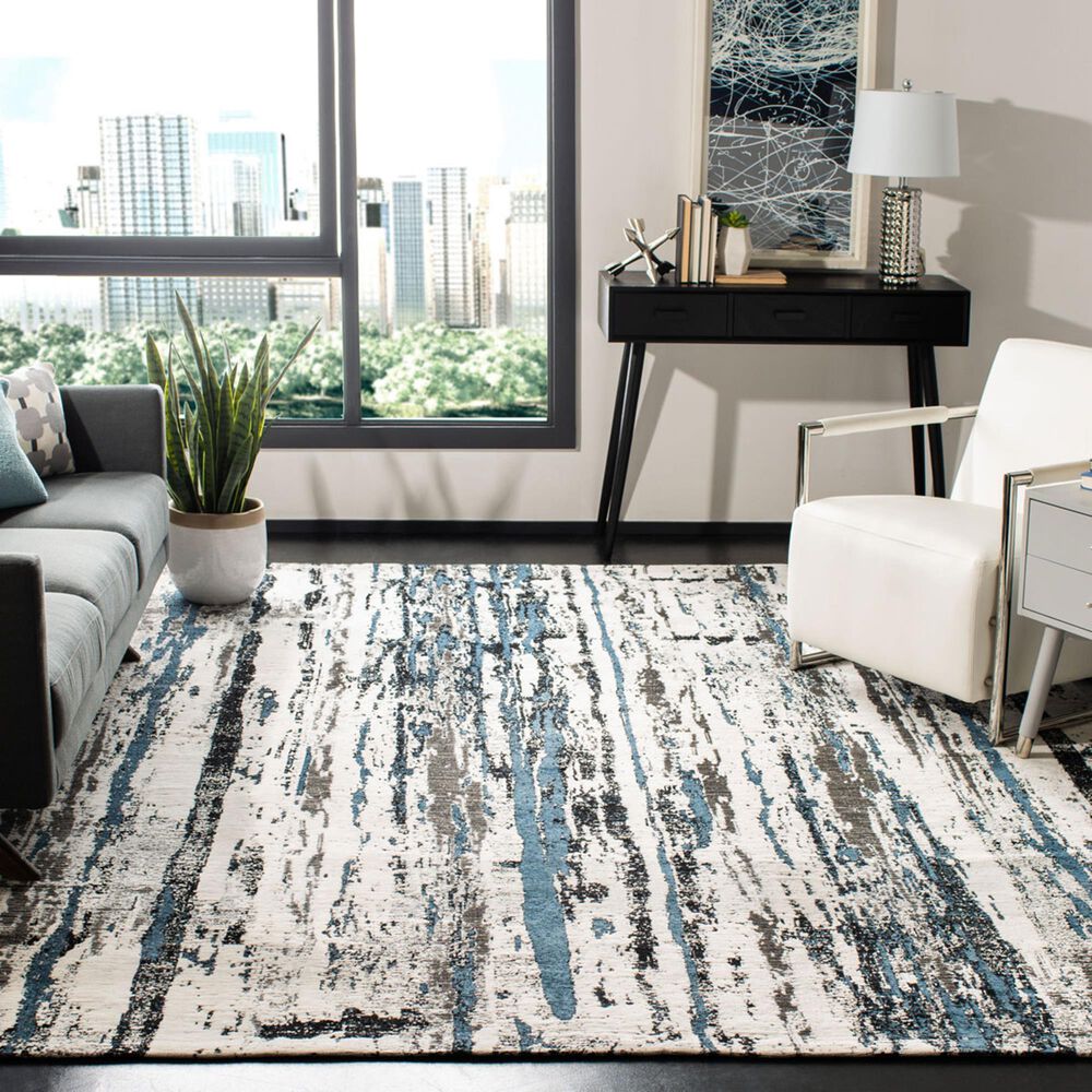 Safavieh Classic Vintage CLV702N 4&#39; x 6&#39; Navy and Ivory Area Rug, , large