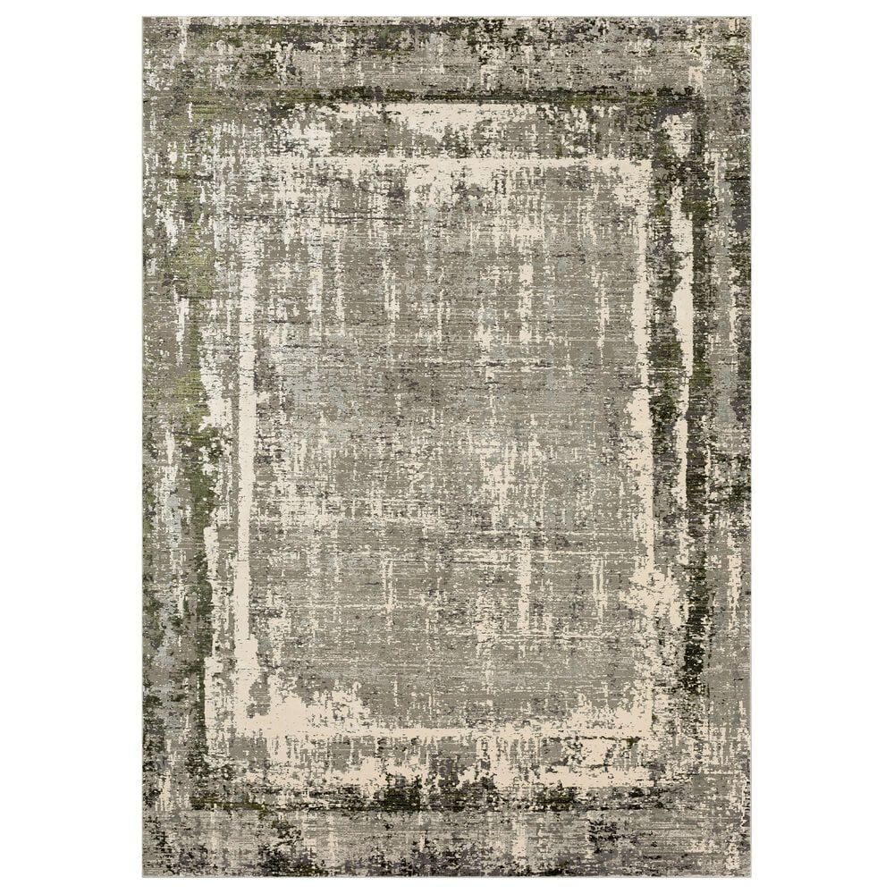 Karastan Tryst Mersi 12" x 15" Gray and Green Area Rug, , large