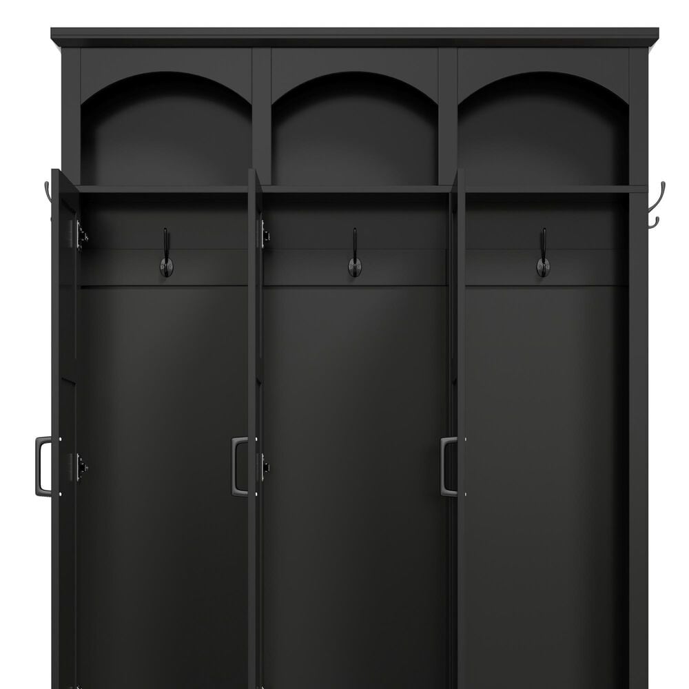 HOMLUX 5-Hook Hall Tree with 3 Hidden Storage in Black and Walnut, , large