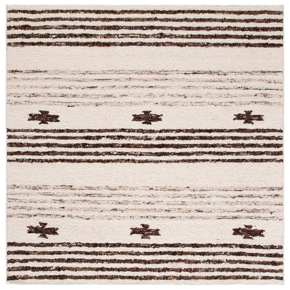 Safavieh Natura NAT325Z 6" Square Black and Ivory Area Rug, , large