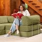 Jaxx Unsofa 2-Piece Modular Right Facing L-Shaped Sectional in Moss Green, , large