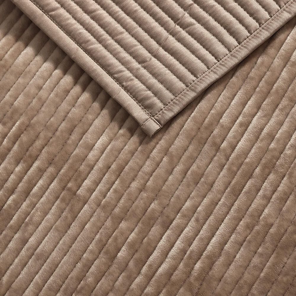 Hallmart Collectibles Reese 3-Piece Queen Coverlet Set in Taupe, , large