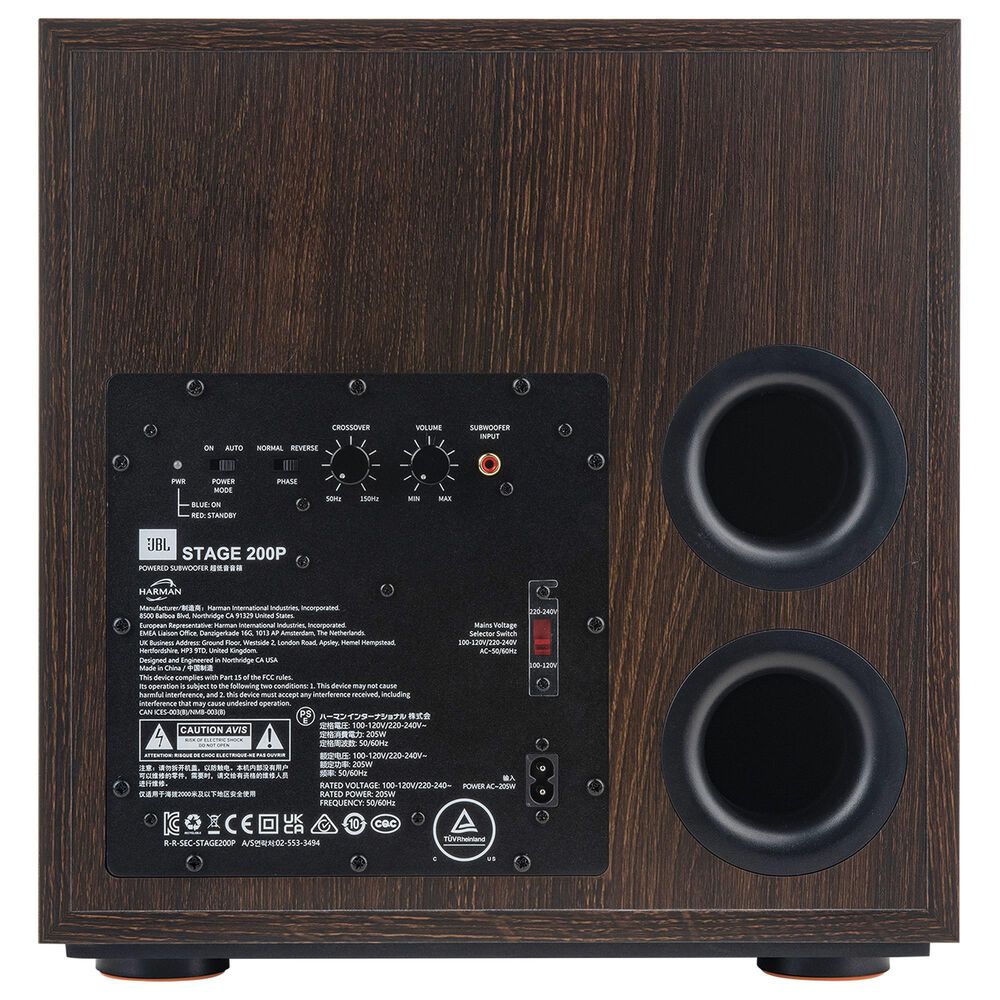 JBL Stage 200P Powered Subwoofer in Black and Espresso, , large