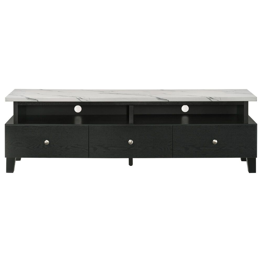 Crown Mark Alina 71" TV Stand in Black and White, , large