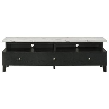 Crown Mark Alina 71" TV Stand in Black and White, , large