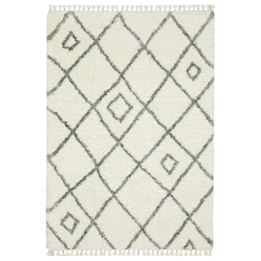 Oriental Weavers Axis AX03A 2"3" x 7"6" Ivory Runner, , large
