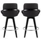 Lumisource Cosmo 26" Swivel Counter Stool with Black Cushion in Black and Chrome (Set of 2), , large