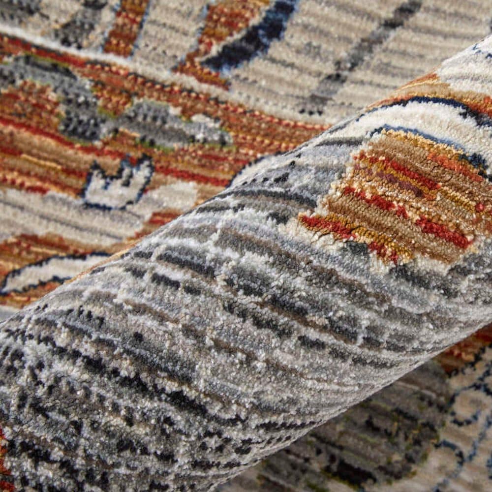 Feizy Melrose 5&#39; x 7&#39;6&quot; Gray and Rust Area Rug, , large