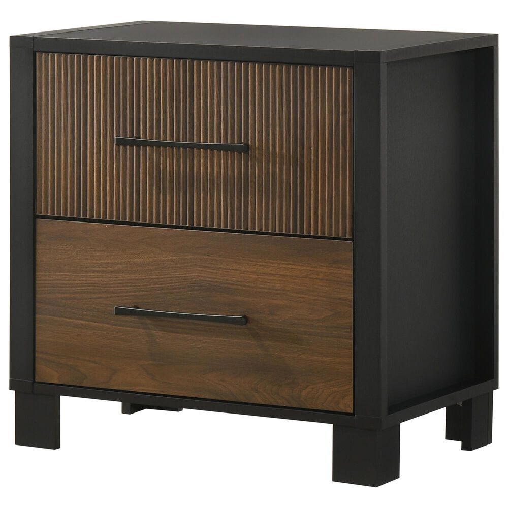 Crown Mark Nemy 3 Piece King LED Panel Bedroom Set in Brown, , large