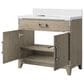 Lexora Home Laurel 36" Single Bathroom Vanity in Grey Oak with White Quartz Top and Rectangular Sink, , large