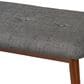 Baxton Studio Flora II Dining Bench with Dark Grey Cushion in Medium Oak, , large