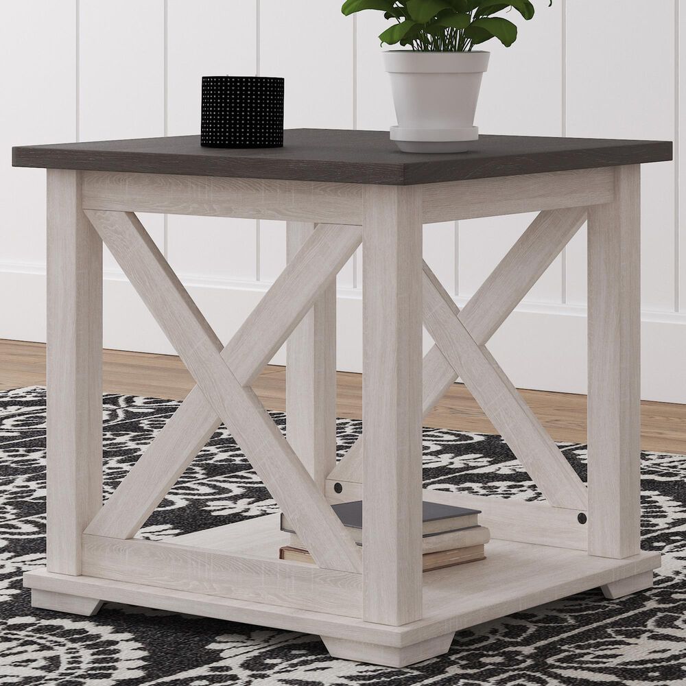 Signature Design by Ashley Dorrinson Square End Table in Gray and