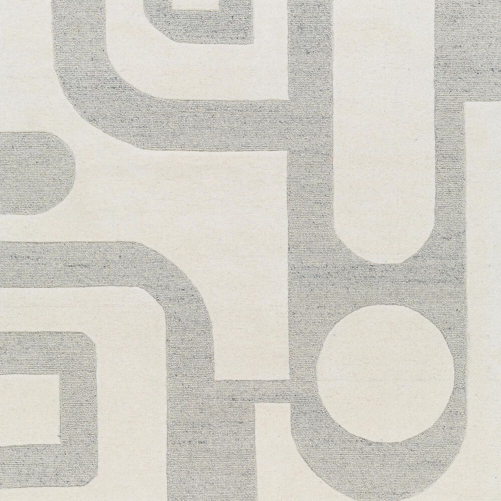 Surya Brook Geometric 9&#39; x 12&#39; Beige and Charcoal Area Rug, , large