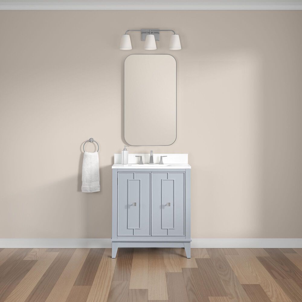 37B Kinsale 30" Single Bathroom Vanity Cabinet in Soft Blue with White Composite Stone Top and Backsplash, , large