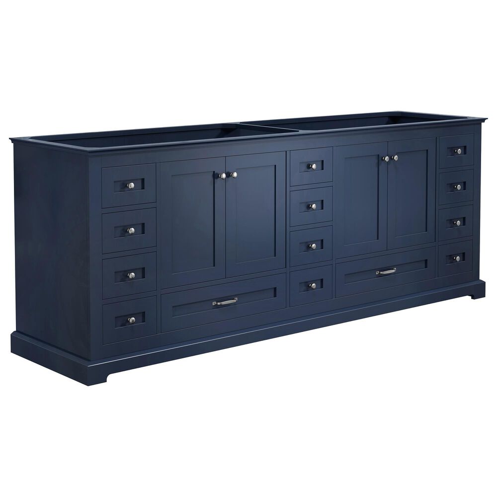 Lexora Home Dukes 84" Double Bathroom Vanity Cabinet Only in Navy Blue, , large