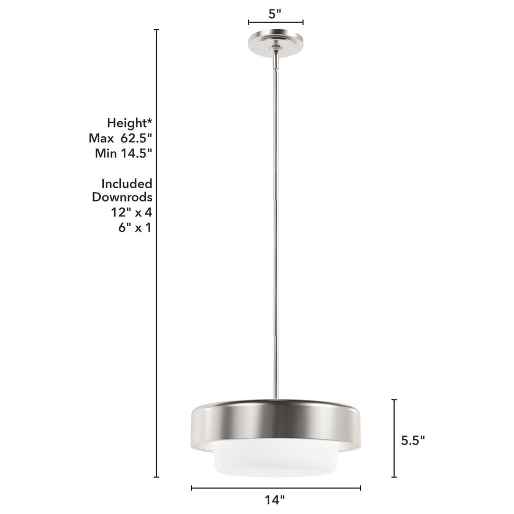 Hunter Station 2-Light Pendant in Brushed Nickel, , large