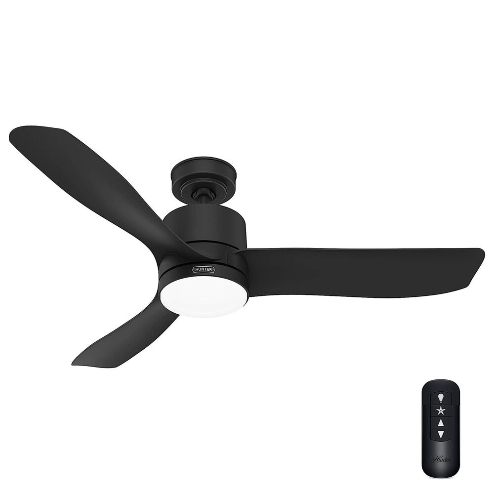 Hunter Bolsa 52" Ceiling Fan with LED Light in Matte Black, , large