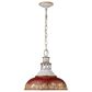 Golden Lighting Kinsley 1-Light Large Pendant with Antique Red Shade in Aged Galvanized Steel, , large