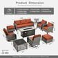 HOMLUX 10-Piece Patio Conversation Set in Orange, , large