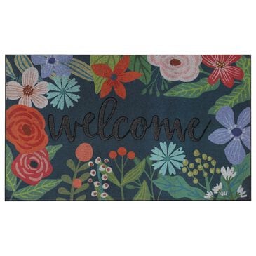 Karastan Doorscapes 1"6" x 2"6" Blue and Green Door Mat, , large