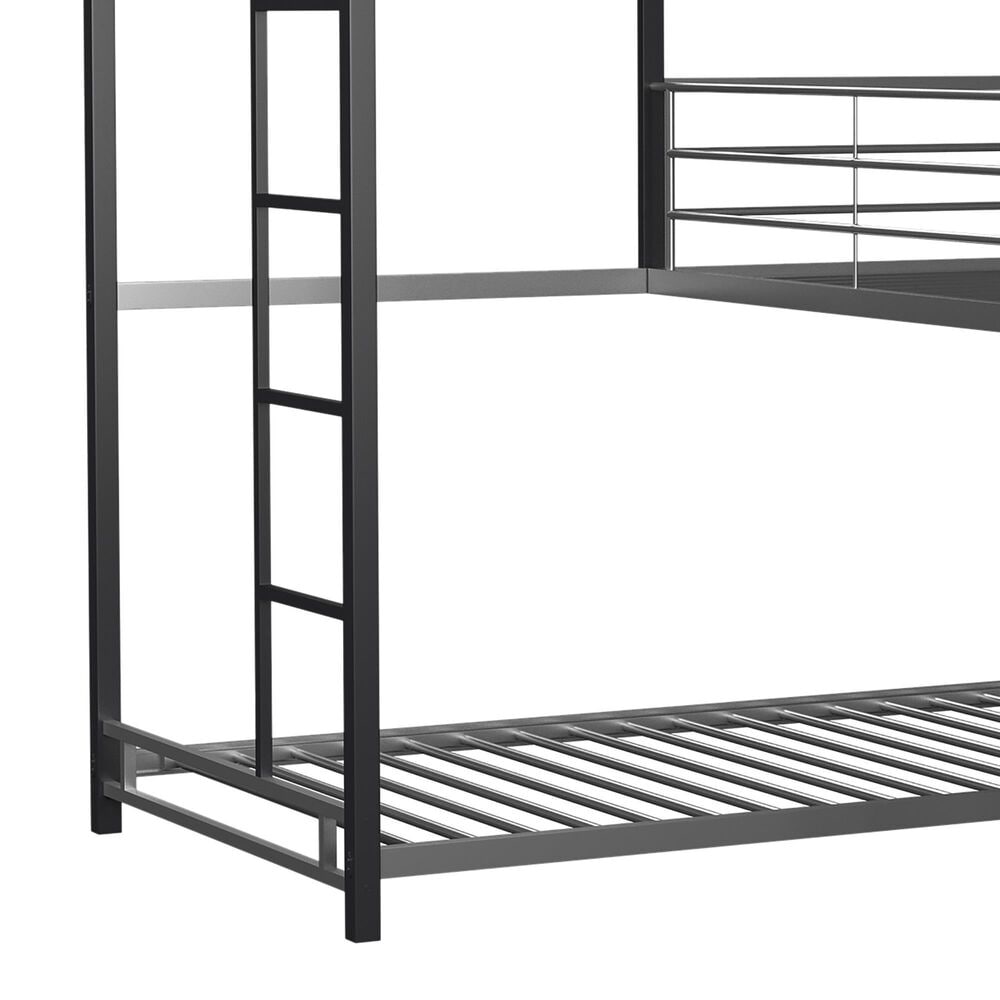 Furniture of America Hatch Twin Triple Bunk Bed in Sand Black and Silver, , large
