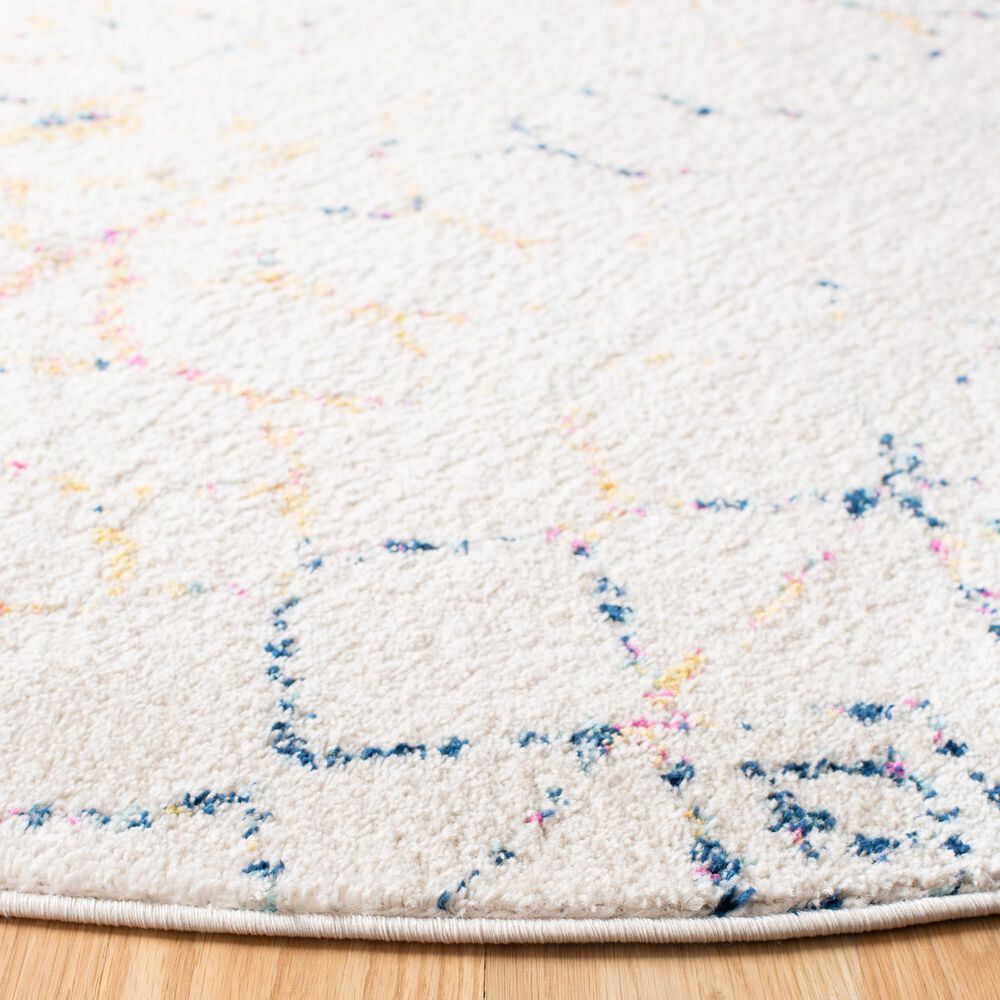 Safavieh Tulum 5&#39; Round Ivory and Blue Area Rug, , large