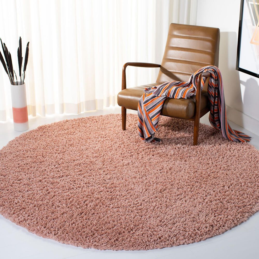 Safavieh August Shag 6&#39;7&quot; Round Rose Area Rug, , large