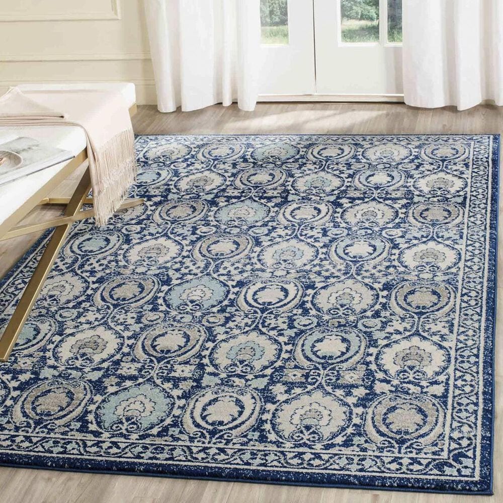 Safavieh Evoke EVK251C-5 5"1" x 7"6" Blue/Ivory Area Rug, , large