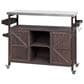HOMLUX 50" Outdoor Kitchen Island in Dark Brown and Stainless Steel, , large