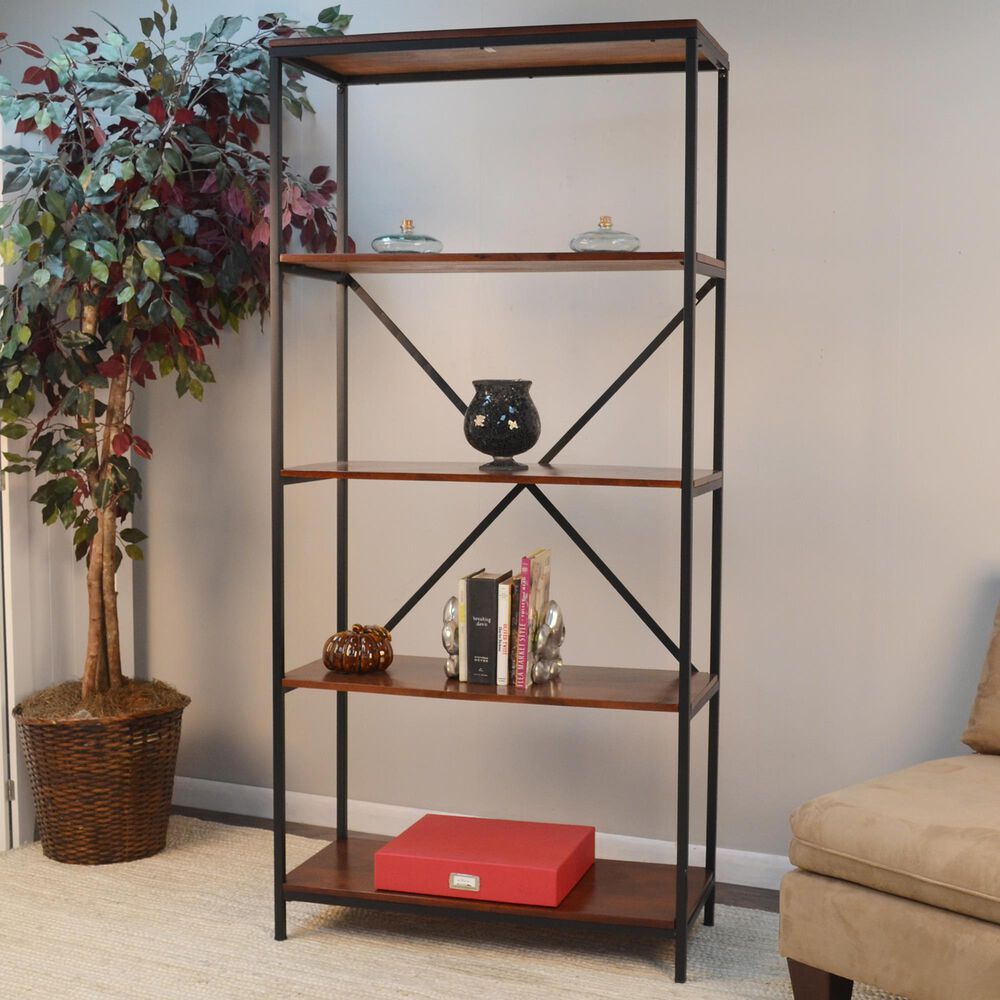 Carolina Chair and Table Brayden Bookcase in Chestnut/Black, , large