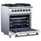 Forno Massimo 30" Freestanding Dual Fuel Range in White, , large