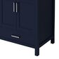 Lexora Home Jacques 30" Single Bathroom Vanity in Navy Blue with 2 cm White Carrara Marble Top and Rectangular Sink, , large