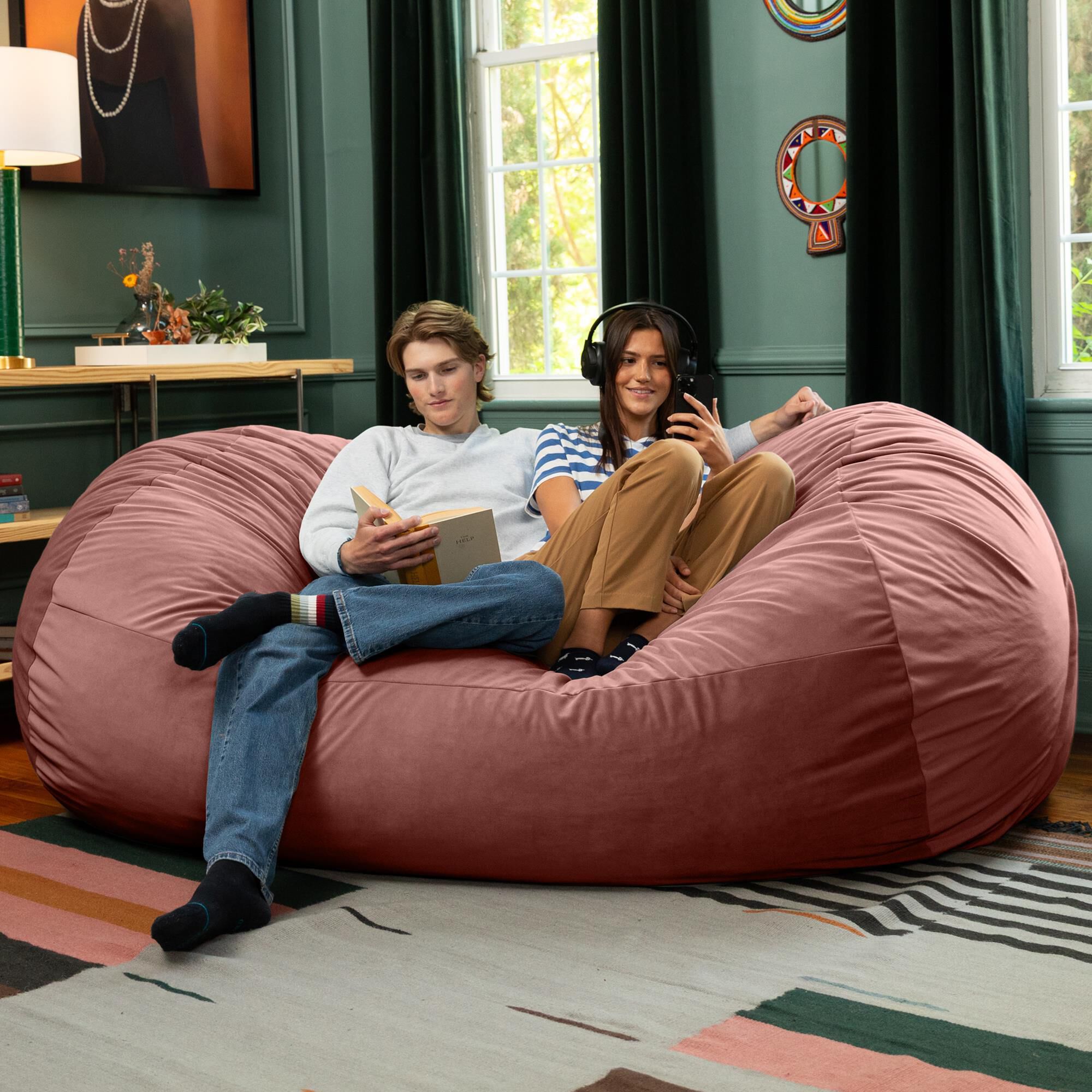 Jaxx Grand Lounger 7' Bean Bag Sofa in Mauve