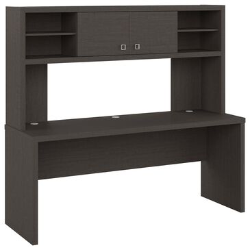 Bush Echo 72" Computer Desk with Hutch in Charcoal Maple, , large