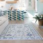 ROW by Oriental Weavers Addison Ivory and Blue 3"3" x 5" Area Rug, , large