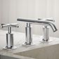 Kohler Purist Widespread Bathroom Sink Faucet with Cross Handles and Low Gooseneck Spout in Polished Chrome, , large
