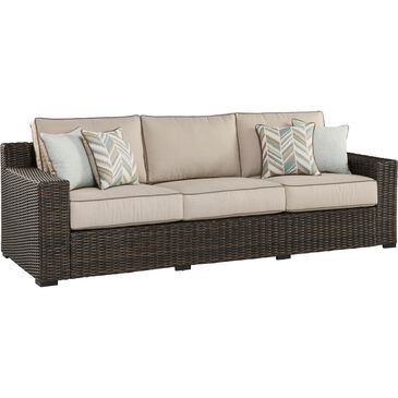 Ashley Coastline Bay Stationary Patio Sofa in Brown, , large