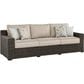 Ashley Coastline Bay Stationary Patio Sofa in Brown, , large