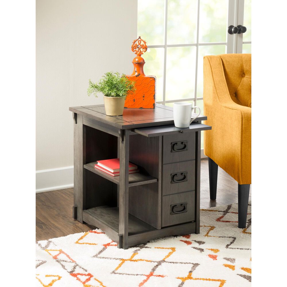 Linon Home Decor Parnell Side Table in Gray, , large