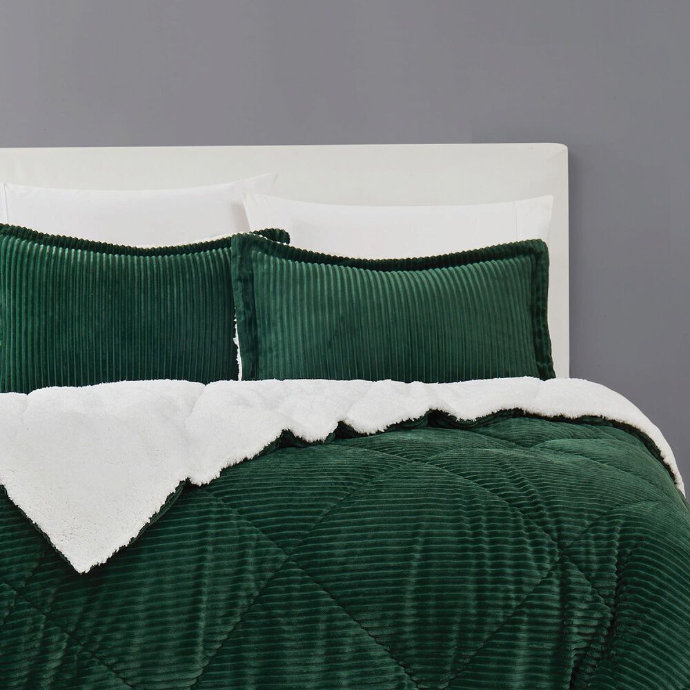 Pem America Corduroy 3-Piece Full/Queen Comforter Set in Green, , large