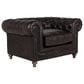 Vintage Furnishings Finn Leather Club Chair in Valencia Dark Brown, , large