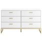 Ashley Socalle 6-Drawer Dresser in Matte White and Gold, , large