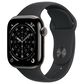 Apple Watch Series 11 (GPS+Cellular) 42mm Titanium Case with Black Sport Band - S/M in Slate and 2-Year AppleCare+, , large